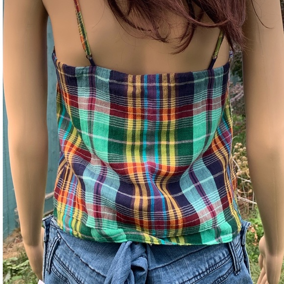 NWT Polo Ralph Lauren rainbow plaid boho tank top - Picture 7 of 15
